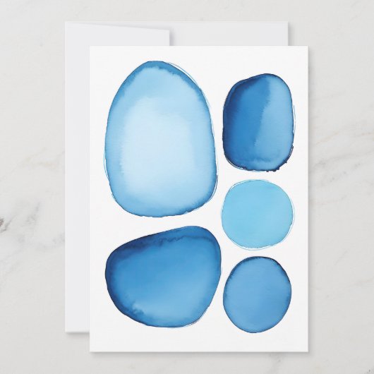 Invitation Cerulean Blue Essence Abstrait (Devant)