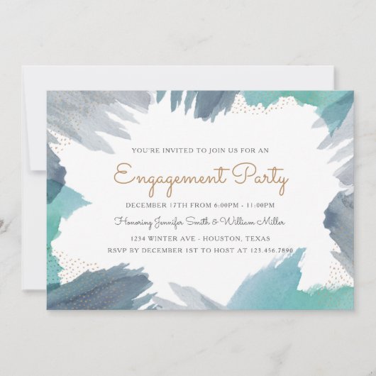 Invitation Cerulean Engagement Party (Devant)
