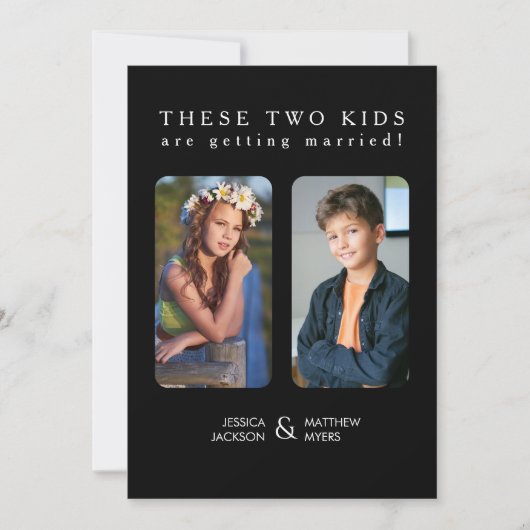 Invitation Ces deux enfants se marient Photos d'Enfance (Devant)