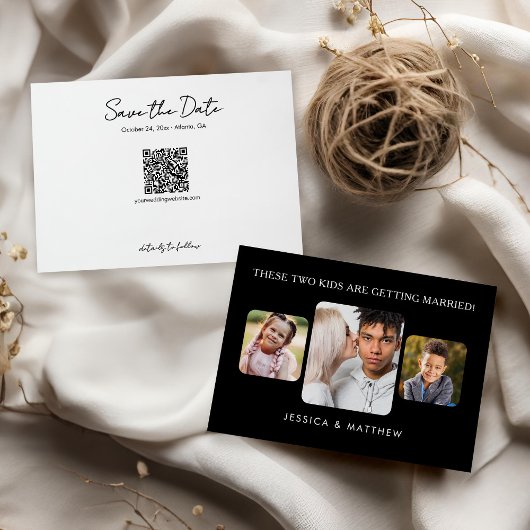 Invitation Ces enfants se marient 3 photos