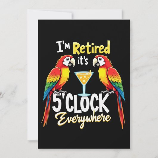 Invitation C'est 5 heures partout où la retraite à la retrait (Devant)