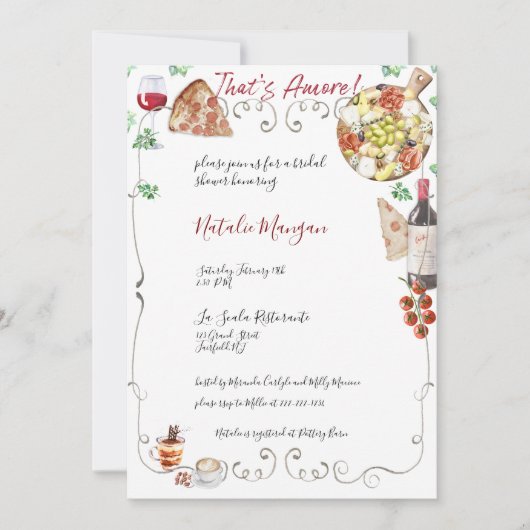 Invitation C'est Amore Fête des mariées 1 (Devant)