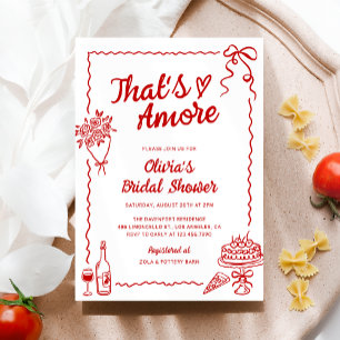 Invitation C'est Amore Hand Drawn Fête des mariées italienne