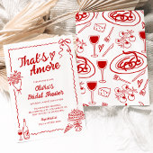 Invitation C'est Amore Hand Drawn Fête des mariées italienne