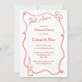 Invitation C'est Amore Hand Drawn Italien Rehearsal Dinner (Devant)