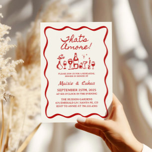 Invitation C'est Amore Hand Drawn Italien Rehearsal Dinner