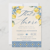 Invitation C'est Amore Italie Carreaux bleus Fête des mariées (Devant)