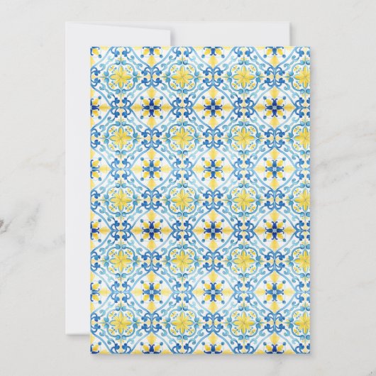 Invitation C'est Amore Italien Citron Bleu Fête des mariées C (Dos)