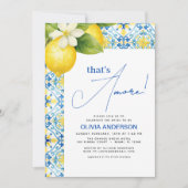 Invitation C'est Amore Italien Citron Bleu Fête des mariées C (Devant)