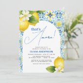 Invitation C'est Amore Italien Citron Bleu Fête des mariées C (Debout devant)