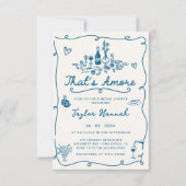 Invitation C'est Amore Italien Drawn Engagemen Fête des marié (Devant)