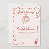 Invitation C'est Amore Italien Main Drawn Fête des mariées ro (Devant)