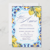 Invitation C'est Amore Italien Majolica Tiles Fête des mariée (Devant)