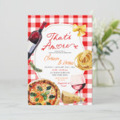 Invitation C'est Amore Italien Pizza Wine Couple Douche (Debout devant)
