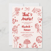 Invitation C'est Amore ! Mariage italien rouge (Devant)