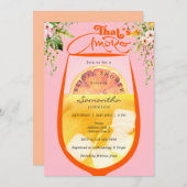 Invitation C'est Amore Pink Tropical Aperol Fête des mariées (Devant / Derrière)