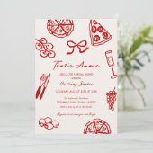 Invitation C'est Amore Pizza Fête des mariées italienne (Debout devant)