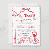 Invitation C'est Amore Red Italien Pizza Dîner de répétition (Devant)