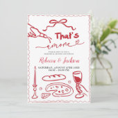 Invitation C'est Amore Red Italien Pizza Dîner de répétition (Debout devant)