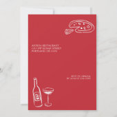 Invitation C'est Amore Red Italien Pizza Dîner de répétition (Dos)