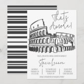 Invitation C'est Amore, Rome, Italie, Fête des mariées du Col (Devant / Derrière)