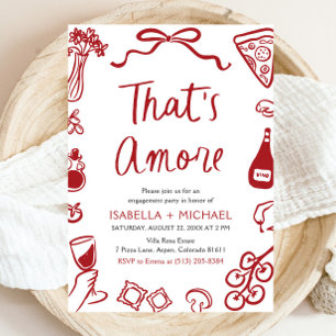 Invitation C'est Amore Whimsical Italian Engagement Party