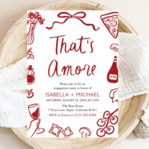 Invitation C'est Amore Whimsical Italian Engagement Party