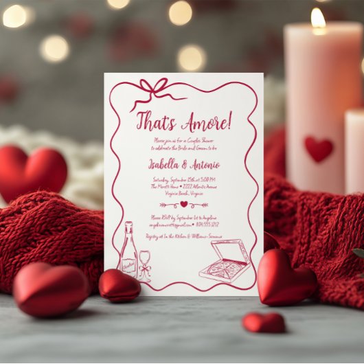 Invitation C'est Amore Whimsical Main Drawn Couples Douche