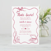 Invitation C'est Amore Whimsical Main Drawn Couples Douche (Debout devant)