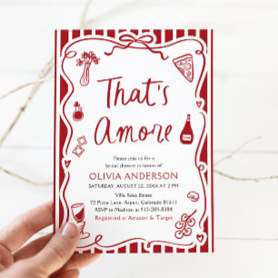 Invitation C'est Amore Whimsical Pizza italienne Fête des mar