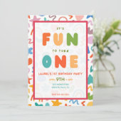 INVITATION C'EST AMUSANT DE FÊTER SON PREMIER ANNIVERSAIRE (Debout devant)
