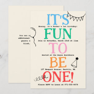 Invitation C'est amusant d'être un adorable Doodle pour une f