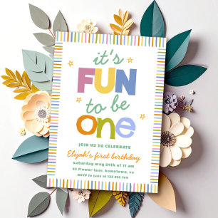 Invitation C'est Amusant d'Être une Fête d'Anniversaire Color