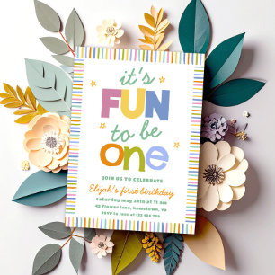 Invitation C'est Amusant d'être une Fête d'Anniversaire Color