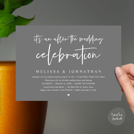 Invitation C'est après la fête mariage, dîner