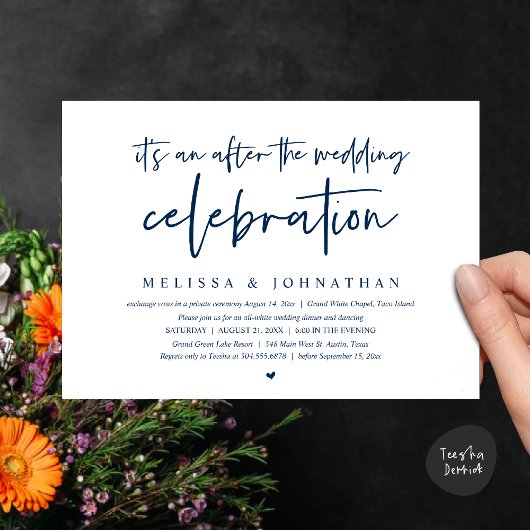 Invitation C'est après la fête mariage, dîner
