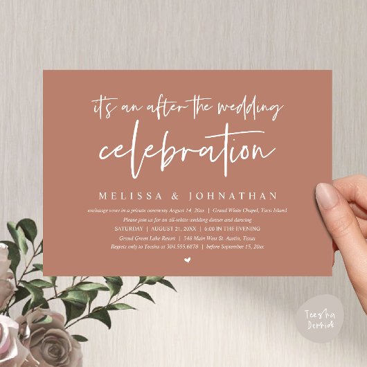 Invitation C'est après la fête mariage, dîner