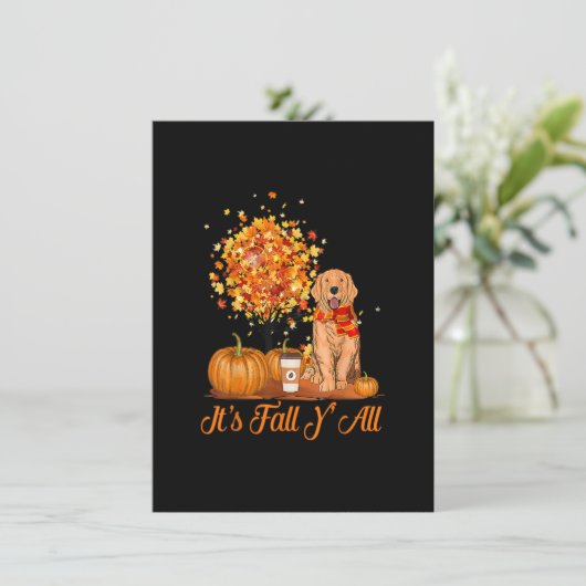 Invitation C'est Automne Y'All Golden Retrievers Chien Hallow (Debout devant)