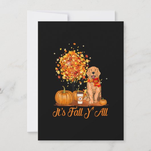 Invitation C'est Automne Y'All Golden Retrievers Chien Hallow (Devant)