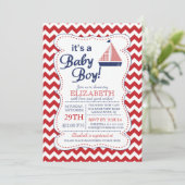 Invitation C'est Baby Boy Sailboat Nautical (Debout devant)