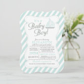 Invitation C'est Baby Boy Sailboat Nautical (Debout devant)