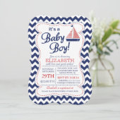 Invitation C'est Baby Boy Sailboat Nautical (Debout devant)