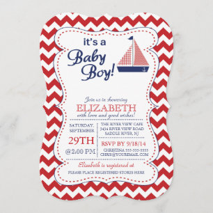 Invitation C'est Baby Boy Sailboat Nautical