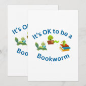 Invitation C'est bien d'être un ver de livre (Devant / Derrière)