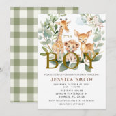 Invitation C'est Boy Jungle Safari Animaux Baby shower (Devant / Derrière)