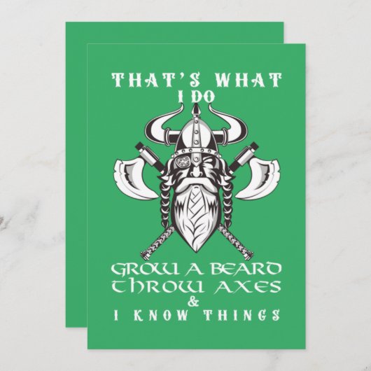 Invitation C'est ce que je fais pousser une barbe lancer Axes (Devant / Derrière)