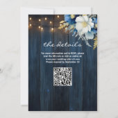 Invitation C'Est Ce Que Nous Faisons ! Bleu Blanc Bleu Floral (Dos)