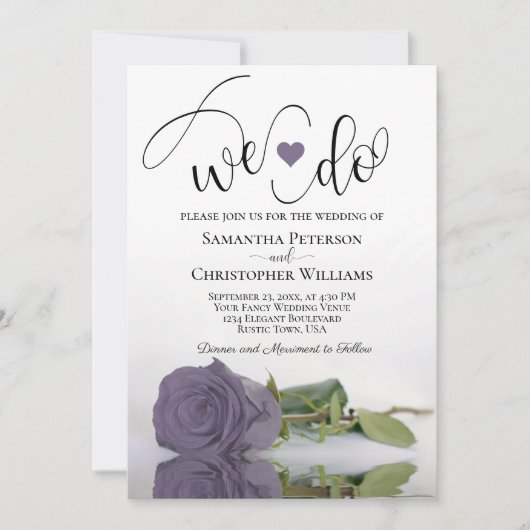 Invitation C'Est Ce Que Nous Faisons ! Élégant Dusty violet R (Devant)