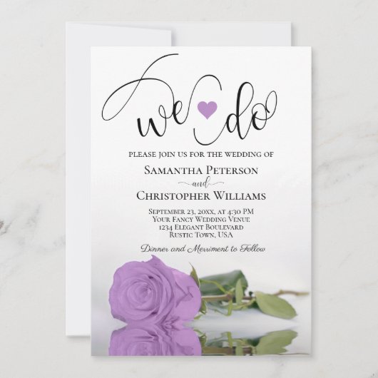 Invitation C'Est Ce Que Nous Faisons ! Élégant Lilac violet R (Devant)