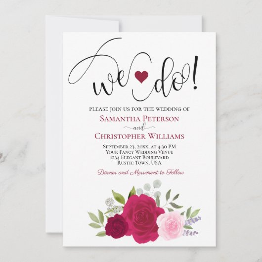 Invitation C'Est Ce Que Nous Faisons ! Élégant Mariage Boho M (Devant)